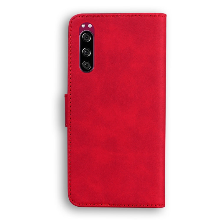 For Sony Xperia 5 Skin Feel Pure Color Flip Leather Phone Case