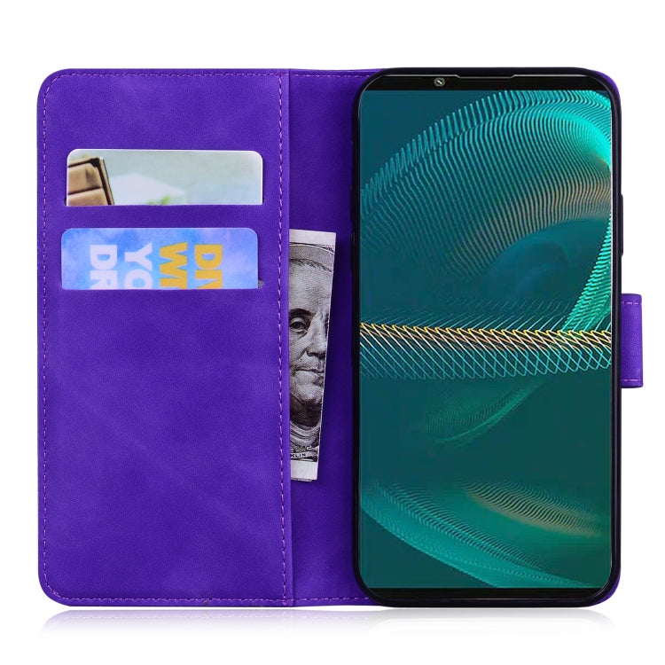 For Sony Xperia 5 III Skin Feel Pure Color Flip Leather Phone Case