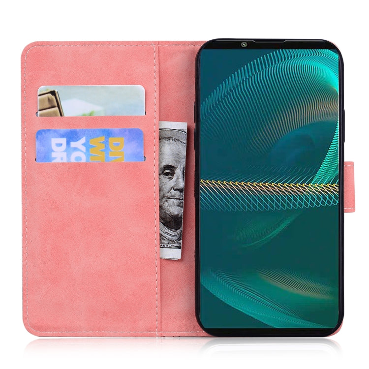 For Sony Xperia 5 III Skin Feel Pure Color Flip Leather Phone Case