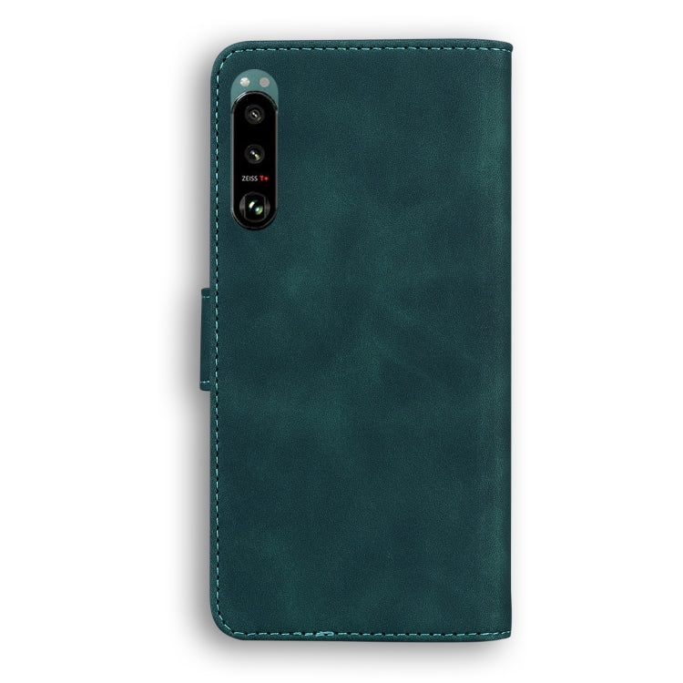 For Sony Xperia 5 III Skin Feel Pure Color Flip Leather Phone Case
