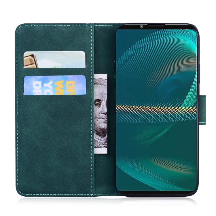 For Sony Xperia 5 III Skin Feel Pure Color Flip Leather Phone Case