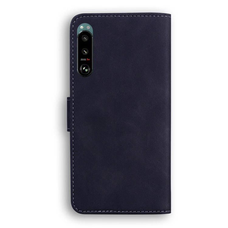 For Sony Xperia 5 III Skin Feel Pure Color Flip Leather Phone Case