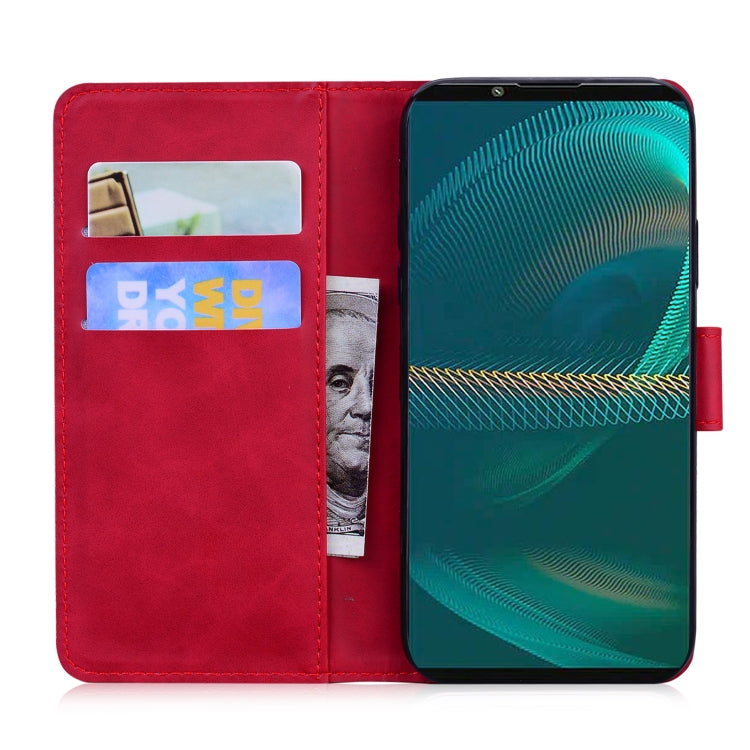 For Sony Xperia 5 III Skin Feel Pure Color Flip Leather Phone Case