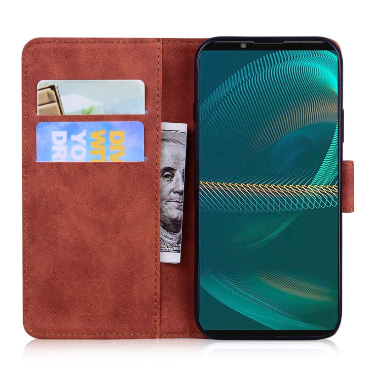 For Sony Xperia 5 III Skin Feel Pure Color Flip Leather Phone Case