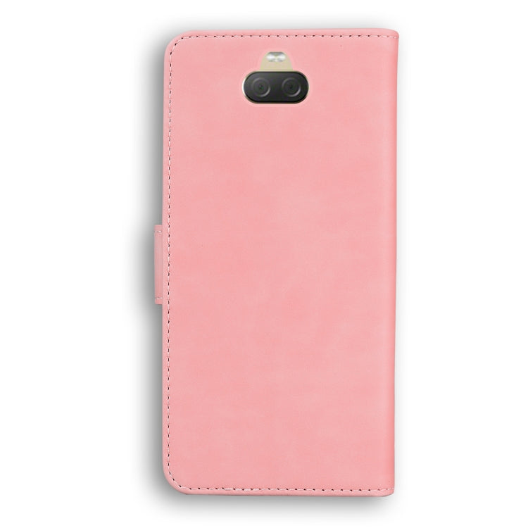 For Sony Xperia 10 Skin Feel Pure Color Flip Leather Phone Case