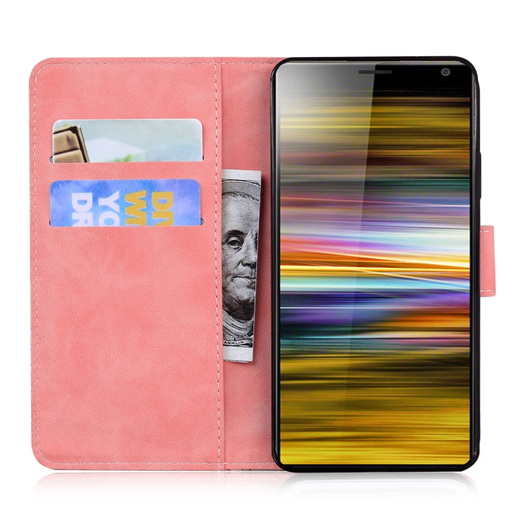 For Sony Xperia 10 Skin Feel Pure Color Flip Leather Phone Case