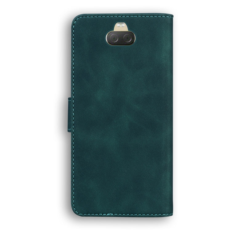 For Sony Xperia 10 Skin Feel Pure Color Flip Leather Phone Case