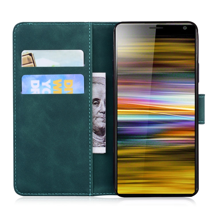 For Sony Xperia 10 Skin Feel Pure Color Flip Leather Phone Case