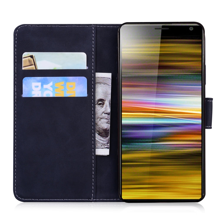 For Sony Xperia 10 Skin Feel Pure Color Flip Leather Phone Case
