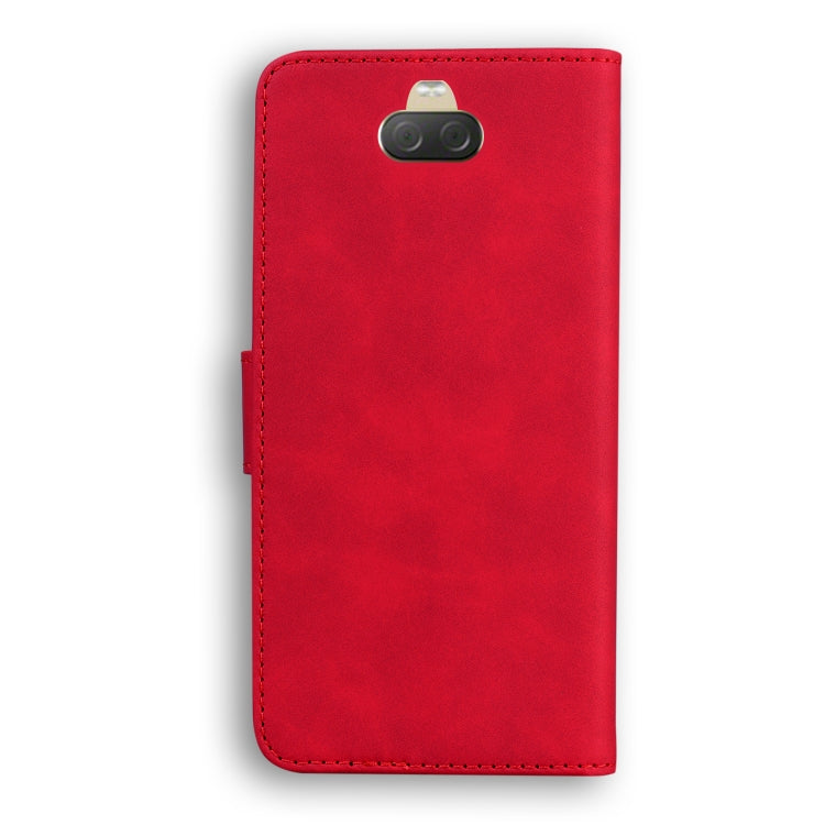 For Sony Xperia 10 Skin Feel Pure Color Flip Leather Phone Case