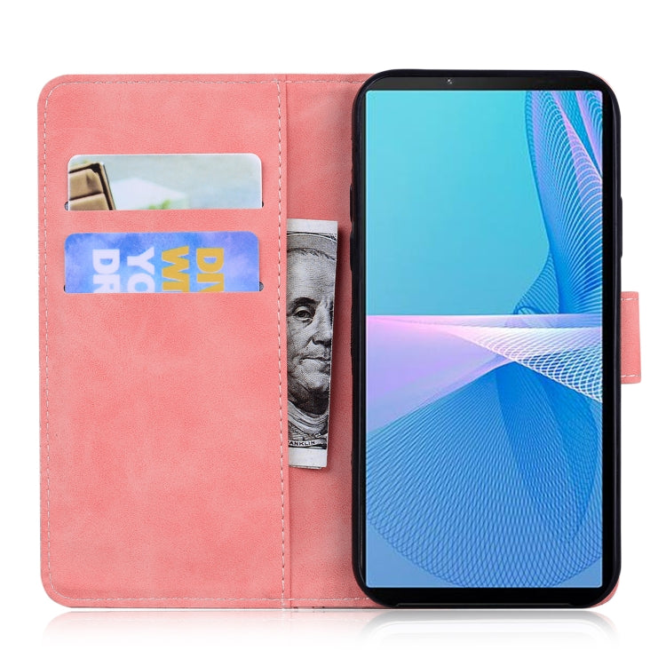 For Sony Xperia 10 III Skin Feel Pure Color Flip Leather Phone Case