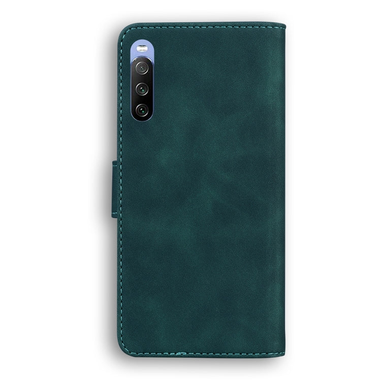 For Sony Xperia 10 III Skin Feel Pure Color Flip Leather Phone Case
