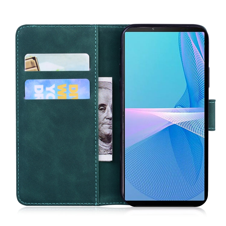 For Sony Xperia 10 III Skin Feel Pure Color Flip Leather Phone Case