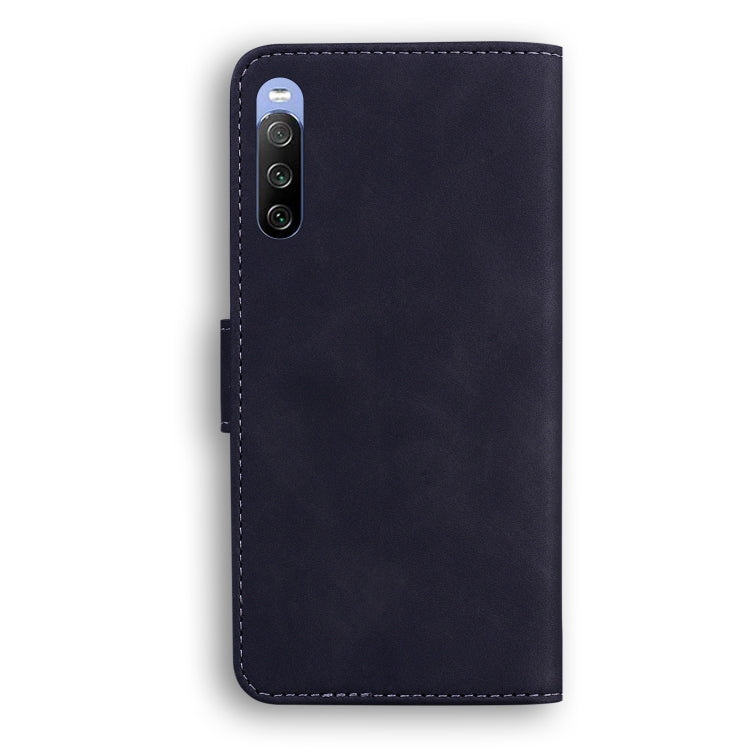 For Sony Xperia 10 III Skin Feel Pure Color Flip Leather Phone Case