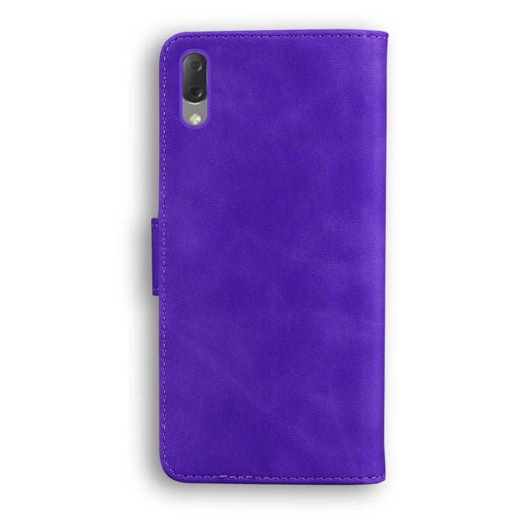 For Sony Xperia L3 Skin Feel Pure Color Flip Leather Phone Case