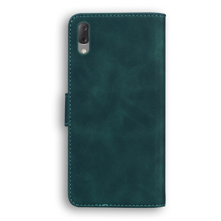 For Sony Xperia L3 Skin Feel Pure Color Flip Leather Phone Case