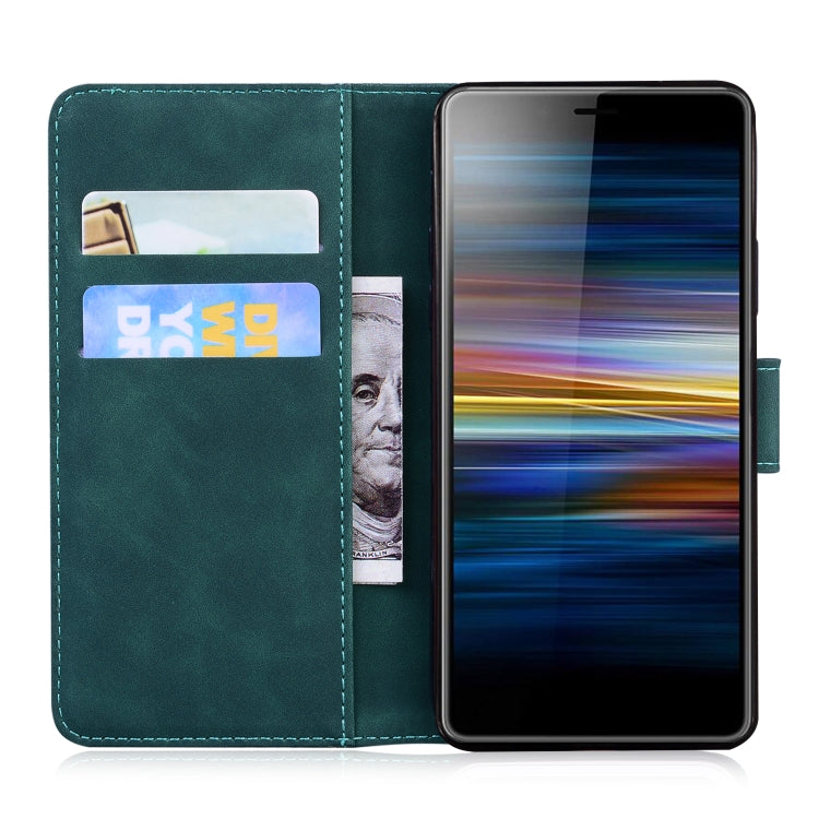 For Sony Xperia L3 Skin Feel Pure Color Flip Leather Phone Case
