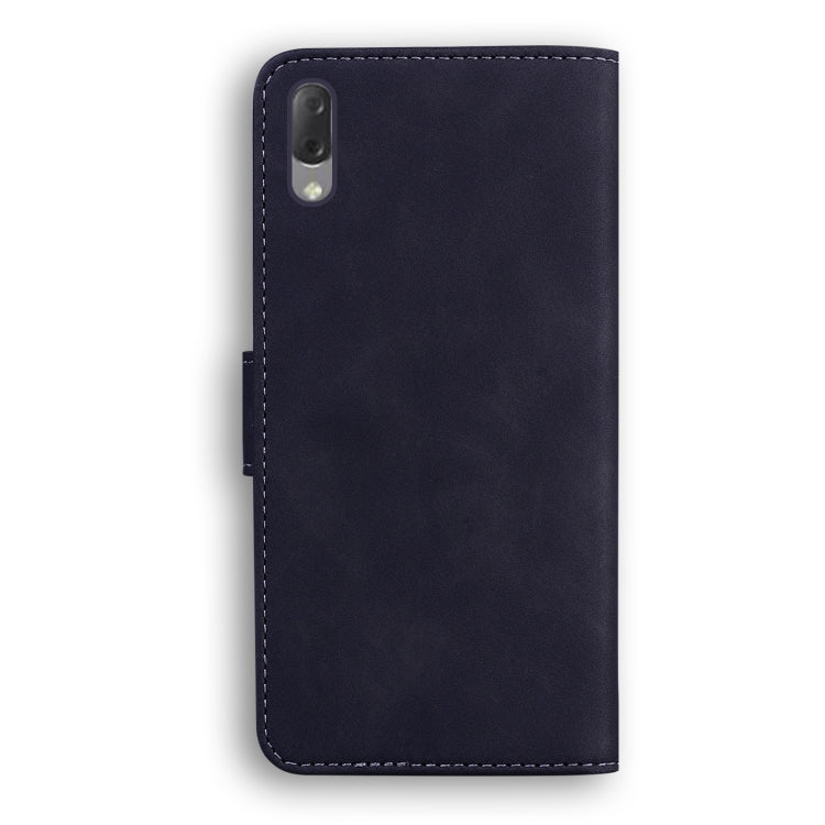 For Sony Xperia L3 Skin Feel Pure Color Flip Leather Phone Case