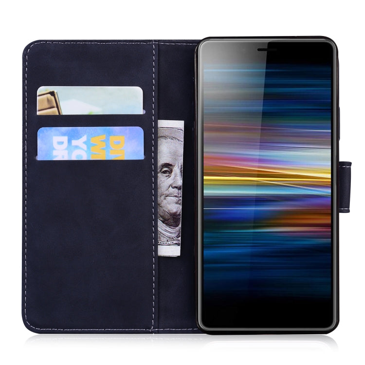 For Sony Xperia L3 Skin Feel Pure Color Flip Leather Phone Case