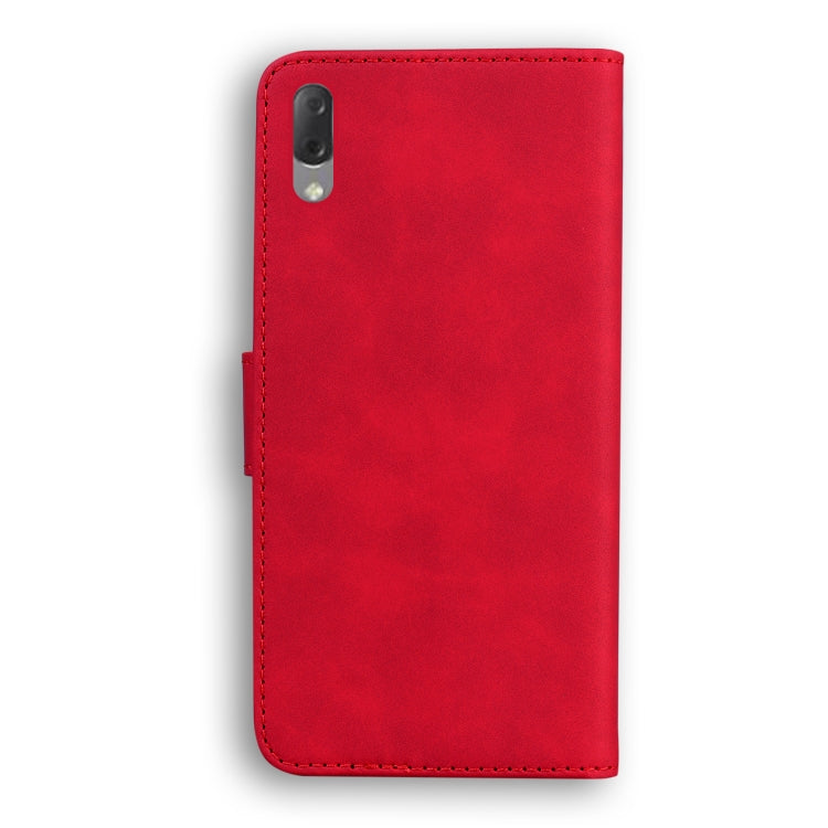 For Sony Xperia L3 Skin Feel Pure Color Flip Leather Phone Case