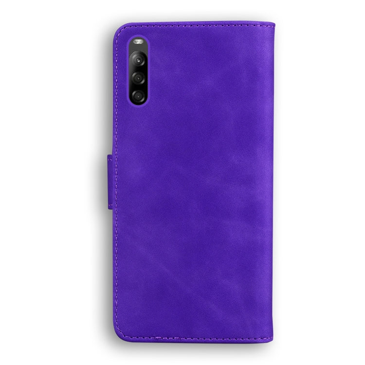 For Sony Xperia L4 Skin Feel Pure Color Flip Leather Phone Case