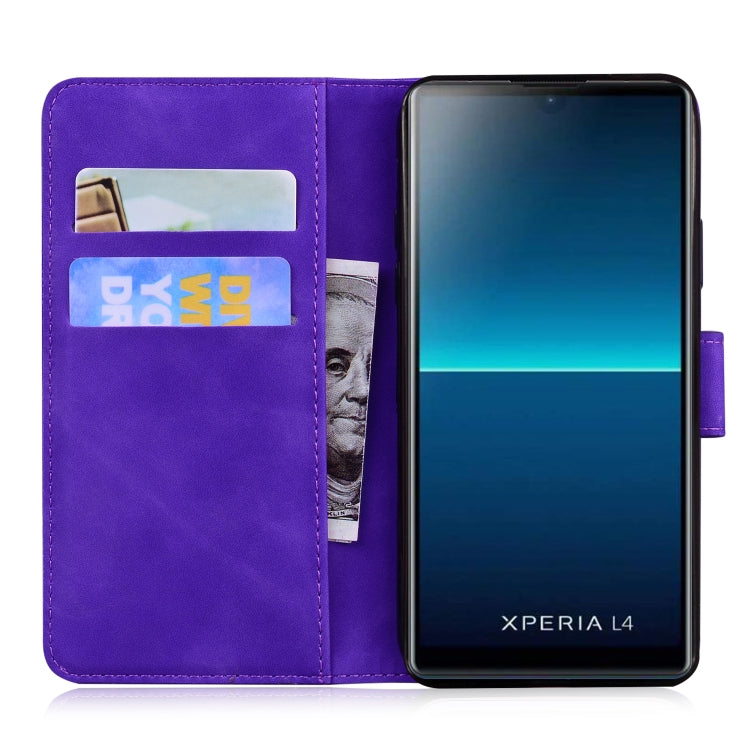 For Sony Xperia L4 Skin Feel Pure Color Flip Leather Phone Case