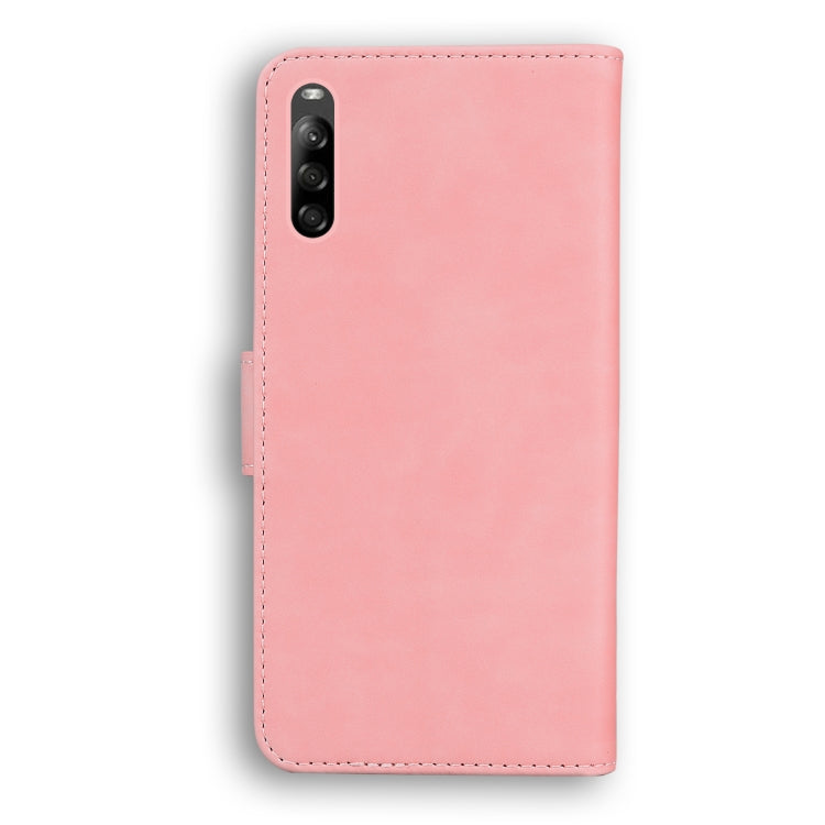 For Sony Xperia L4 Skin Feel Pure Color Flip Leather Phone Case