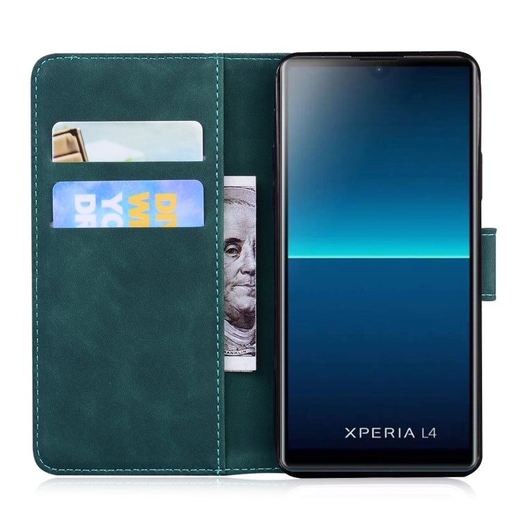 For Sony Xperia L4 Skin Feel Pure Color Flip Leather Phone Case