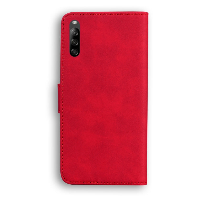 For Sony Xperia L4 Skin Feel Pure Color Flip Leather Phone Case