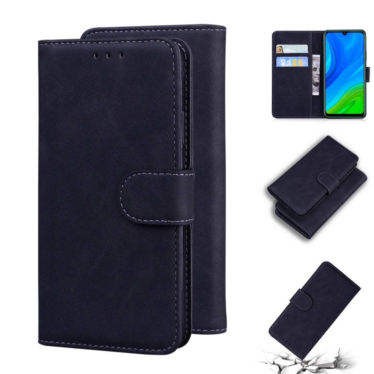 For Huawei P smart 2020 Skin Feel Pure Color Flip Leather Phone Case