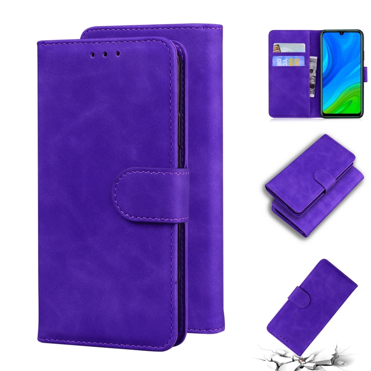 For Huawei P smart 2020 Skin Feel Pure Color Flip Leather Phone Case