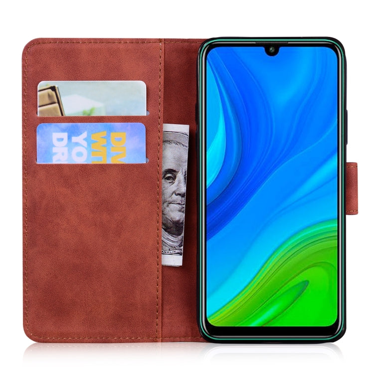 For Huawei P smart 2020 Skin Feel Pure Color Flip Leather Phone Case