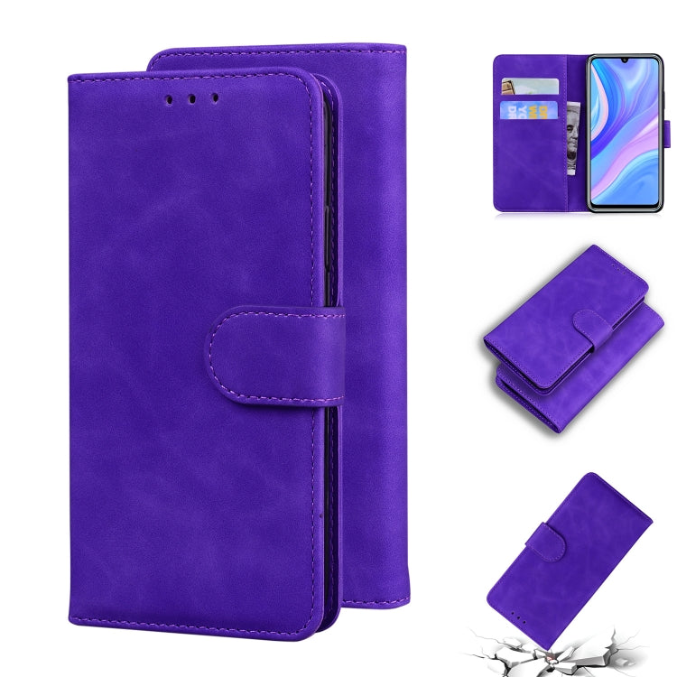 For Huawei Enjoy 10s / P Smart S / Y8p Skin Feel Pure Color Flip Leather Phone Case