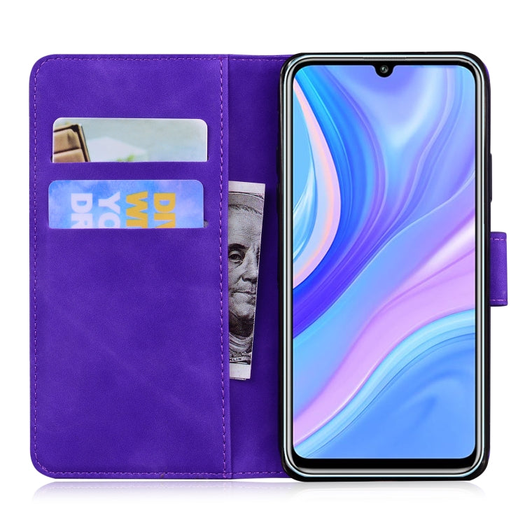 For Huawei Enjoy 10s / P Smart S / Y8p Skin Feel Pure Color Flip Leather Phone Case