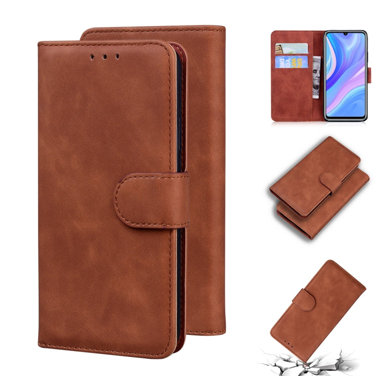 For Huawei Enjoy 10s / P Smart S / Y8p Skin Feel Pure Color Flip Leather Phone Case