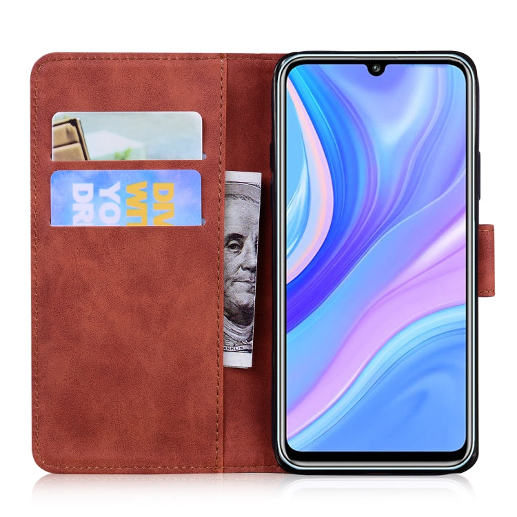 For Huawei Enjoy 10s / P Smart S / Y8p Skin Feel Pure Color Flip Leather Phone Case