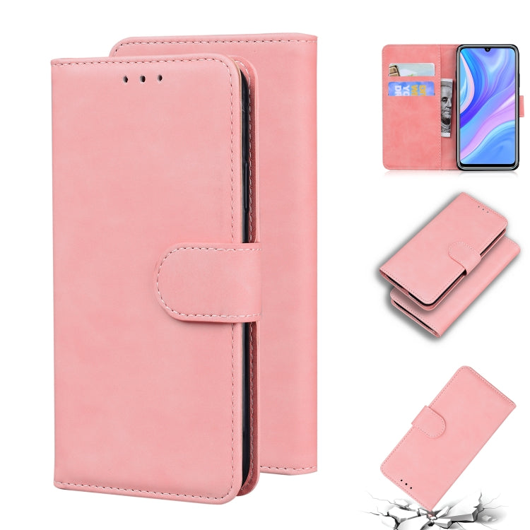For Huawei Enjoy 10s / P Smart S / Y8p Skin Feel Pure Color Flip Leather Phone Case