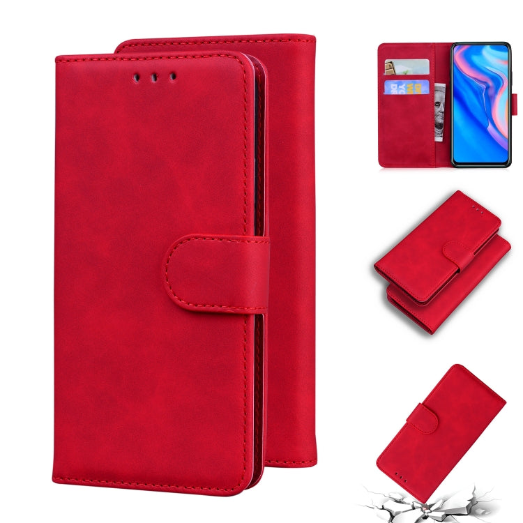 For Huawei P smart Z / Y9 Prime 2019 / Honor 9X Global Skin Feel Pure Color Flip Leather Phone Case