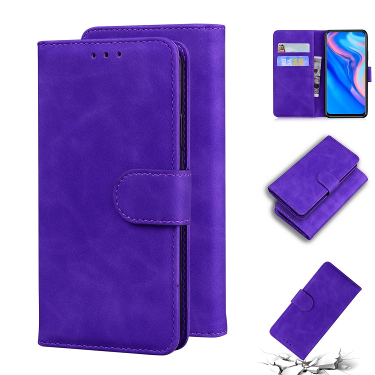 For Huawei P smart Z / Y9 Prime 2019 / Honor 9X Global Skin Feel Pure Color Flip Leather Phone Case
