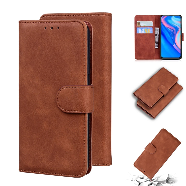 For Huawei P smart Z / Y9 Prime 2019 / Honor 9X Global Skin Feel Pure Color Flip Leather Phone Case