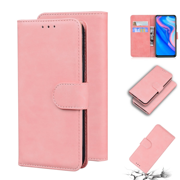 For Huawei P smart Z / Y9 Prime 2019 / Honor 9X Global Skin Feel Pure Color Flip Leather Phone Case