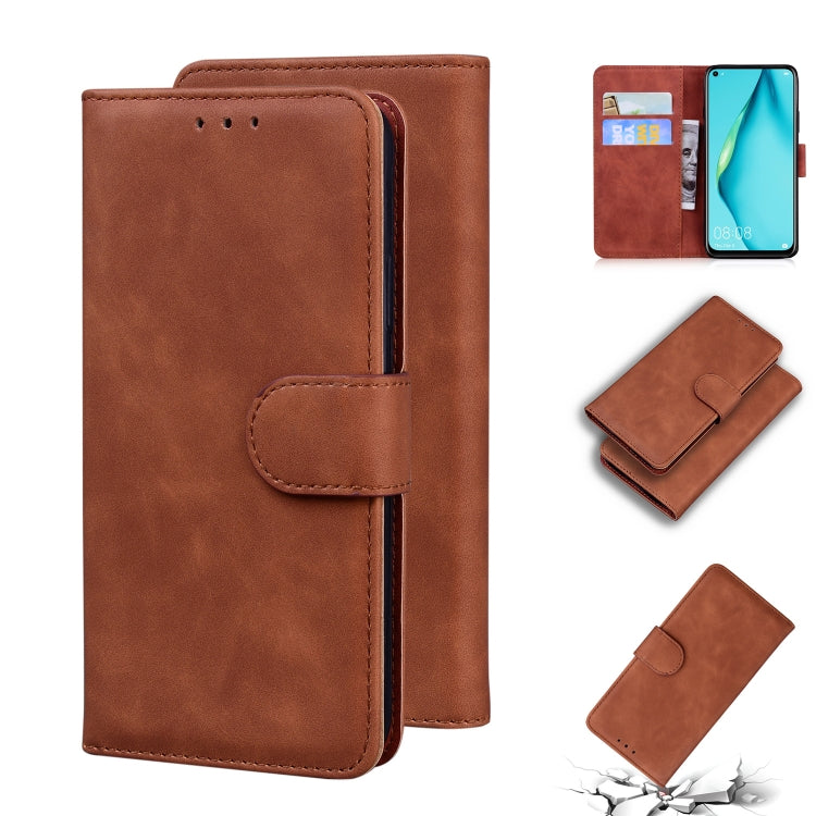 For Huawei P40 lite / nova 6 SE / nova 7i Skin Feel Pure Color Flip Leather Phone Case