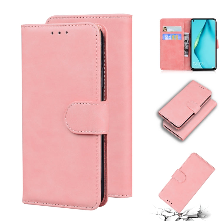 For Huawei P40 lite / nova 6 SE / nova 7i Skin Feel Pure Color Flip Leather Phone Case
