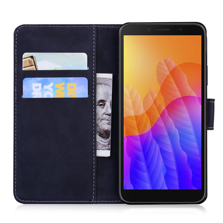 For Huawei Y5p Skin Feel Pure Color Flip Leather Phone Case