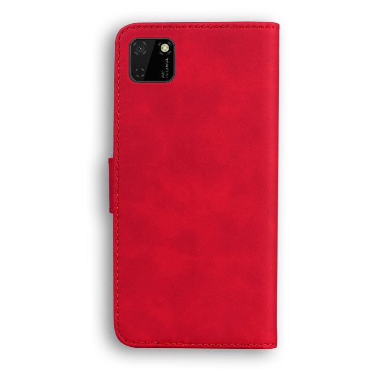 For Huawei Y5p Skin Feel Pure Color Flip Leather Phone Case