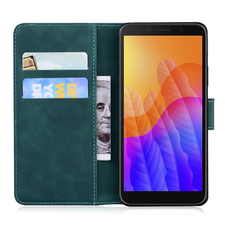 For Huawei Y5p Skin Feel Pure Color Flip Leather Phone Case