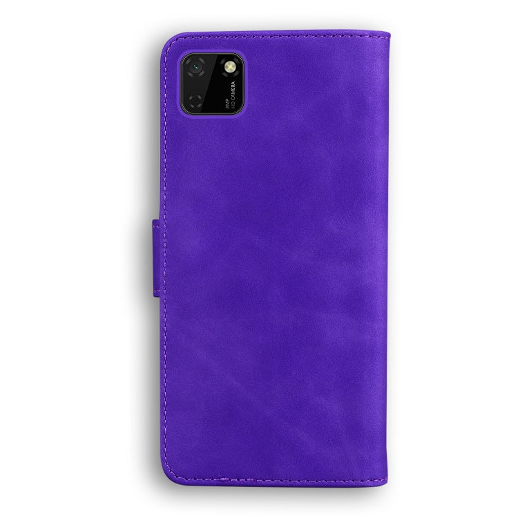 For Huawei Y5p Skin Feel Pure Color Flip Leather Phone Case