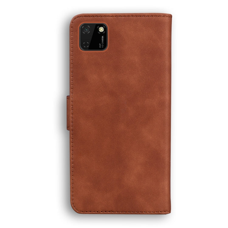 For Huawei Y5p Skin Feel Pure Color Flip Leather Phone Case