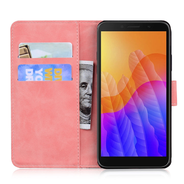 For Huawei Y5p Skin Feel Pure Color Flip Leather Phone Case