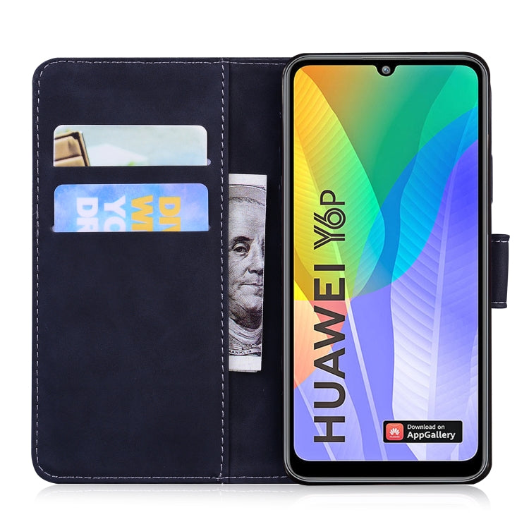 For Huawei Y6p Skin Feel Pure Color Flip Leather Phone Case